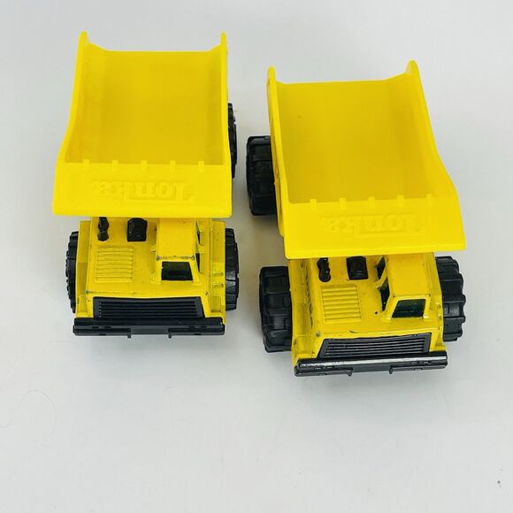 Lot of 3 Vtg Tonka Construction Vehicles 1992 Yellow Dump Trucks & Orange Load - Picture 5 of 16